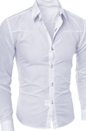 Men's Long Sleeve Solid Slim Fit Dress Shirt