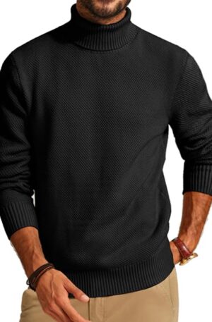 PJ PAUL JONES Men Turtleneck Sweaters Knit Pullover Fall