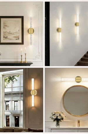 Battery Operated Wall Sconces Set of 2, Wireless Rechargeable Wall Lights Peel and Stick, Remote & Touch Control, 3CCT Dimmable, No Drill Magnetic Wall Lamp for Bedroom, Living Room, Room Decor, Gold